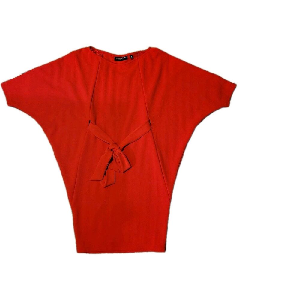 Medium Gabrielle Union New York Company Red Party Dress Batwing Sleeve Waist Tie